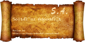 Soltész Adeodát névjegykártya